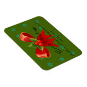 Frohe Weihnachten Red Bow Holly und Schneeflocken Magnet (Rechte Seite)
