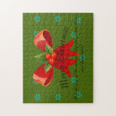 Frohe Weihnachten Red Bow Holly und Schneeflocken Puzzle (Vertikal)