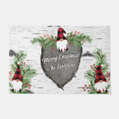 Frohe Weihnachten Red Buffalo Kariert Gnomes Grüne Fußmatte (Vorderseite)
