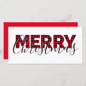 Frohe Weihnachten Red Buffalo Kariert und kalligra (Vorne/Hinten)