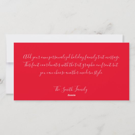 Frohe Weihnachten Red Buffalo Kariert und kalligra (Rückseite)