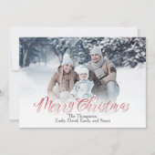 Frohe Weihnachten Red Calligrafy Script 1 Foto (Vorderseite)