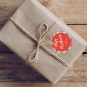 Frohe Weihnachten Red Calligraphy Script Simple Runder Aufkleber