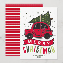 Frohe Weihnachten Red Car Tree Name Template Niedl