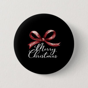 Frohe Weihnachten Red Coquette Bow fröhlich und he Button