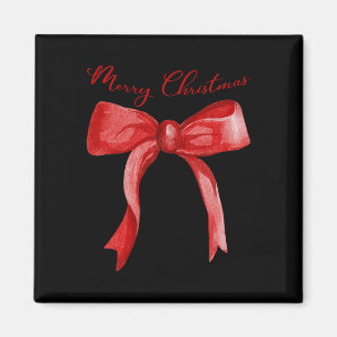 Frohe Weihnachten Red Coquette Bow fröhlich und he Magnet