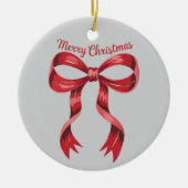 Frohe Weihnachten Red Coquette Bow Girly Keramik Ornament (Vorne)