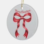 Frohe Weihnachten Red Coquette Bow Girly Keramik Ornament (Links)