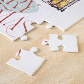 Frohe Weihnachten Red Country House Mountain Snow Puzzle (Seite)
