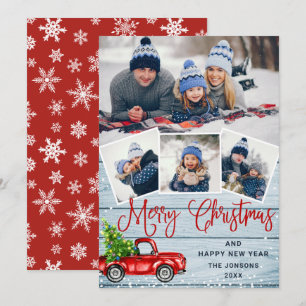 Frohe Weihnachten Red Farm Truck 4 Foto