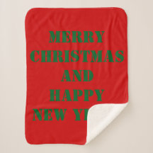Frohe Weihnachten Red Fleece Blanket
