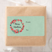 Frohe Weihnachten Red Floral Watercolor Wreath (Insitu)