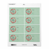 Frohe Weihnachten Red Floral Watercolor Wreath (Vorne)