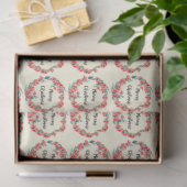Frohe Weihnachten Red Floral Watercolor Wreath Seidenpapier (Geschenk)