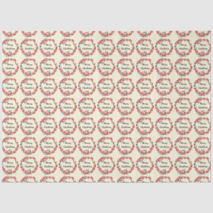 Frohe Weihnachten Red Floral Watercolor Wreath Seidenpapier