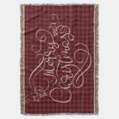 Frohe Weihnachten Red Gingham Script Typografie Decke (Vorderseite Vertikal)