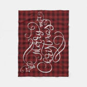 Frohe Weihnachten Red Gingham Script Typografie Fleecedecke (Vorderseite)