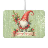 Frohe Weihnachten Red Gnome Glittery Autolufterfrischer (Rückseite)