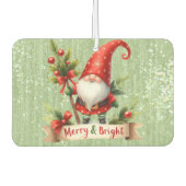 Frohe Weihnachten Red Gnome Glittery Autolufterfrischer (Vorderseite)
