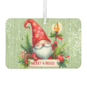 Frohe Weihnachten Red Gnome Glittery Autolufterfrischer (Rückseite)