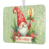 Frohe Weihnachten Red Gnome Glittery Autolufterfrischer (Links)