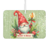 Frohe Weihnachten Red Gnome Glittery Autolufterfrischer (Vorderseite)