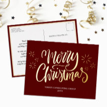 Frohe Weihnachten Red Gold Calligraphy Business