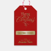 Frohe Weihnachten Red Gold Geschenke aus der Küche Geschenkanhänger (Vorderseite)