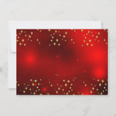 Frohe Weihnachten Red Gold Holly baubles Einladung (Rückseite)