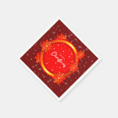 Frohe Weihnachten Red Gold Snowflakes Serviette (Ecke)