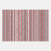 Frohe Weihnachten Red Gray Winter Geschenkpapier Set (Vorderseite 3)