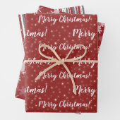 Frohe Weihnachten Red Gray Winter Geschenkpapier Set (Beispiel)
