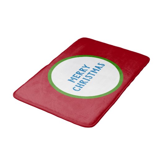 Frohe Weihnachten Red Green Blue Badematte (Schrägansicht)