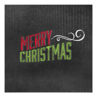 Frohe Weihnachten Red Green Chalkboard Art Poster