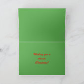 Frohe Weihnachten Red & Green Classic Car Bok Gard (Innenseite)