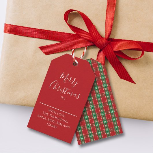 Frohe Weihnachten Red Green Classic Kariert Urlaub Geschenkanhänger