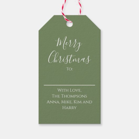 Frohe Weihnachten Red Green Classic Kariert Urlaub Geschenkanhänger (Vorderseite)