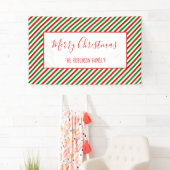 Frohe Weihnachten Red Green Custom Familienname Banner (Insitu)