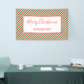 Frohe Weihnachten Red Green Custom Familienname Banner (Messeveranstaltung)