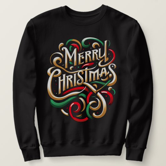 Frohe Weihnachten Red Green Gold Sweatshirt (Design vorne)