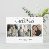 Frohe Weihnachten Red & Green Kariert Multi Foto (Stehend Vorderseite)