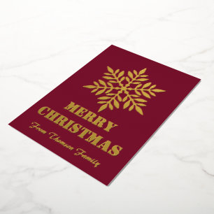 Frohe Weihnachten Red & Green Personalize Gold Foi Folien Feiertagskarte