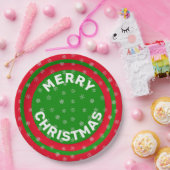 Frohe Weihnachten Red Green & Snowflakes 9" Pappteller (Party)