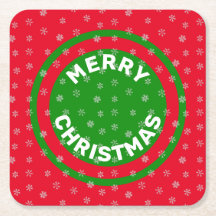 Frohe Weihnachten Red Green & Snowflakes