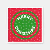 Frohe Weihnachten Red Green & Snowflakes Serviette (Vorderseite)