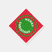Frohe Weihnachten Red Green & Snowflakes Serviette (Ecke)