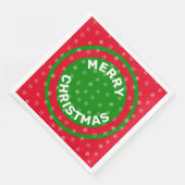 Frohe Weihnachten Red Green & Snowflakes Serviette (Ecke)