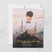 Frohe Weihnachten Red Green Stewart Tartan Foto Mitteilungskarte (Vorderseite)