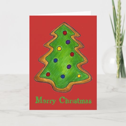 Frohe Weihnachten Red Green Sugar Cookie Tree Xmas (Vorderseite)