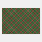 Frohe Weihnachten Red & Green Tartan Kariert Wrapp Geschenkpapier Set (Vorderseite 2)